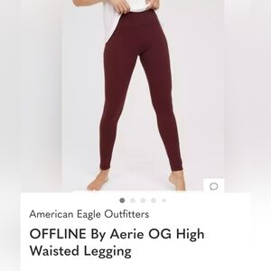 NWT..Offline By Aerie Maroon High Waisted Leggings SIZE SMALL